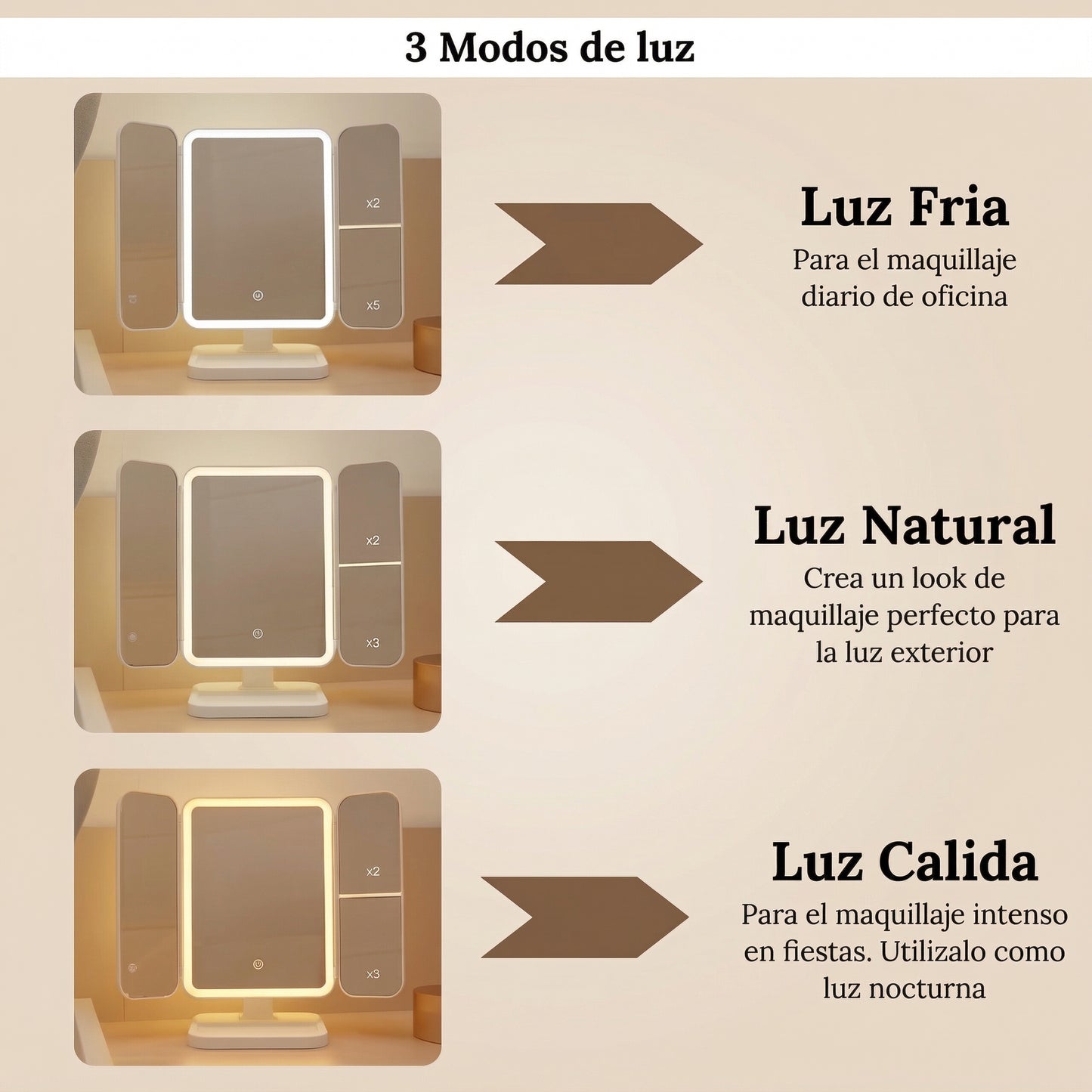 Espejo De Maquillaje Triple ™